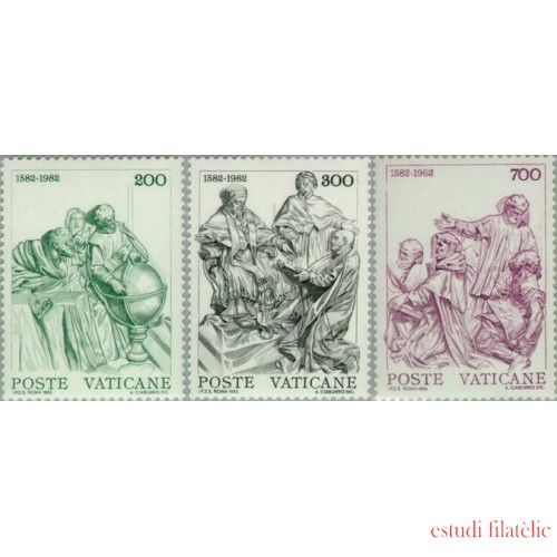 Vaticano - 734/36 - 1982 4º Cent. de la reforma del calendario gregoriano Lujo