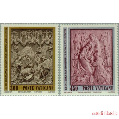 Vaticano - 737/38 - 1982 Navidad Esculturas Lujo