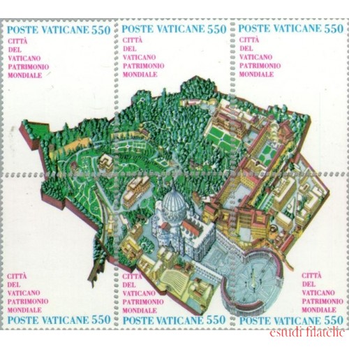 Vaticano - 786/91 - 1986 Ciudad del Vaticano Patrimonio mundial Plano de la ciudad Lujo