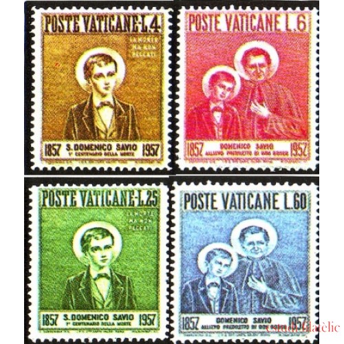Vaticano 237/40 - 1957 Cent. muerte St. Dominique Savio MNH