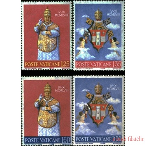 Vaticano 268/71-F 1959 Coronación de Juan XXIII Escudo Fijasellos