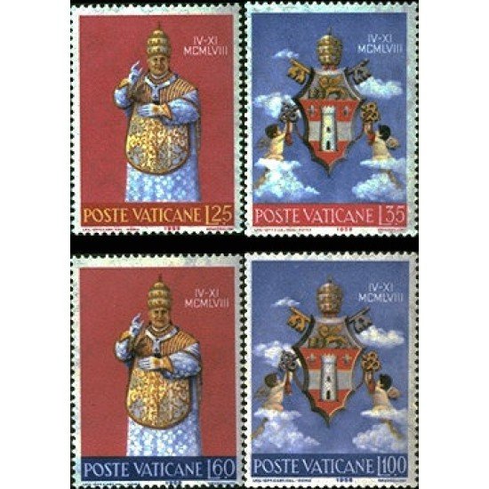 Vaticano 268/71 1959 Coronación de Juan XXIII Escudo MH