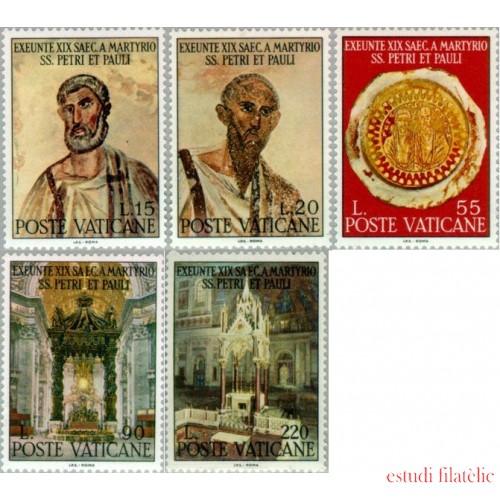 REL/S Vaticano  Nº 466/70  1967  19º Cent. muerte de St. Pedro y St- Pablo Lujo