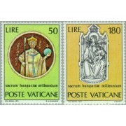 REL/S Vaticano  Nº 531/32   1971  Milenario de St. Etienne rey de Hungría Lujo