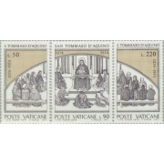 Vaticano - 576/78 - 1974 7º Cent de la muerte de St.Tomás de Aquino Lujo
