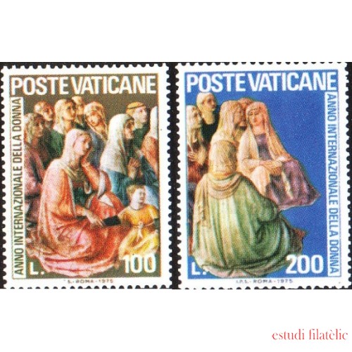 Vaticano - 609/10 - 1975 Año inter. de la mujer Cuadros de Beato Angelico Lujo