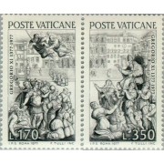 Vaticano -634/35 - 1977 Regreso del Papa Gregorio XI a Roma Fresco de Girgio Vasari Lujo