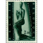 Bélgica - 1024 - 1957 4ª Expo. bienal escultura Mujer arrodillada Lujo