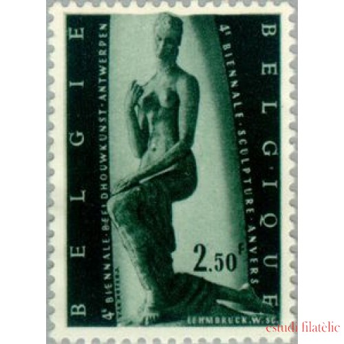 Bélgica - 1024 - 1957 4ª Expo. bienal escultura Mujer arrodillada Lujo
