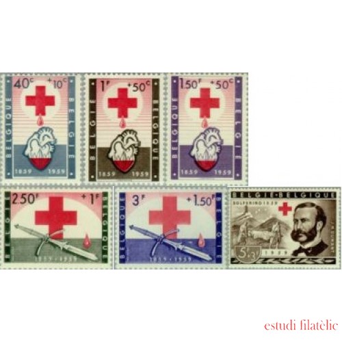 Bélgica - 1096/71 - 1959 Cent. Cruz Roja Lujo