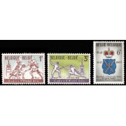 Bélgica - 1246/48 - 1963 350º Aniv. gremio de esgrima de St. Miguel Mosqueteros Escudo Lujo