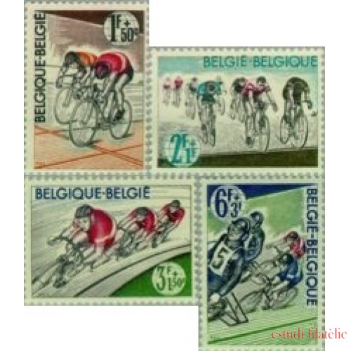 Bélgica - 1255/58 - 1963 80º Aniv. liga velocípeda belga  Ciclismo Lujo
