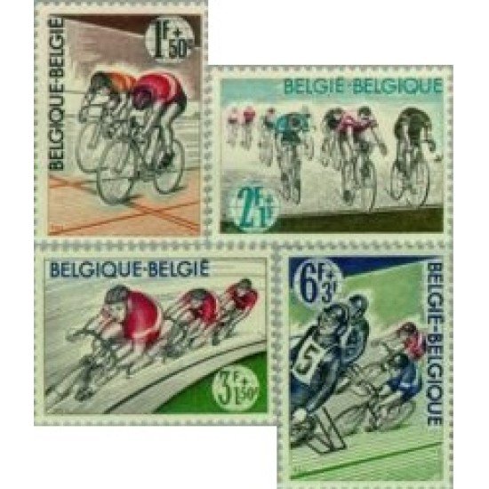 Bélgica - 1255/58 - 1963 80º Aniv. liga velocípeda belga  Ciclismo Lujo