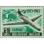 TRA1 Bélgica Belgium  Nº 1259   1963 40º Aniv. de SABENA  Avión Lujo