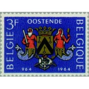 Bélgica - 1285 - 1964 Milenario de la ciudad de Ostende Armas Lujo