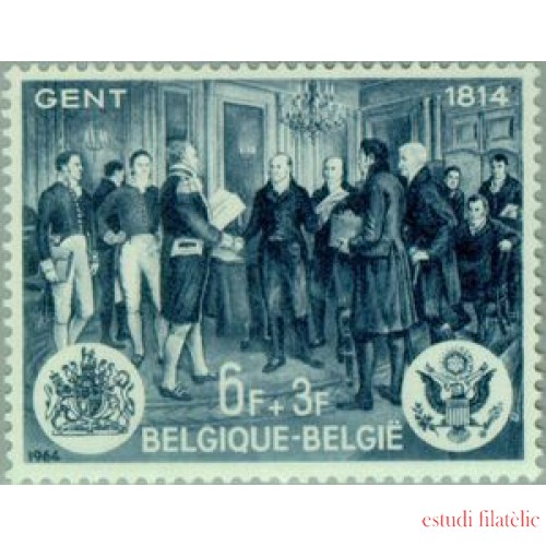 Bélgica - 1286 - 1964 150º Aniv. firma en Grand del tratado de paz EEUU-Gran Bretaña Cuadro Lujo