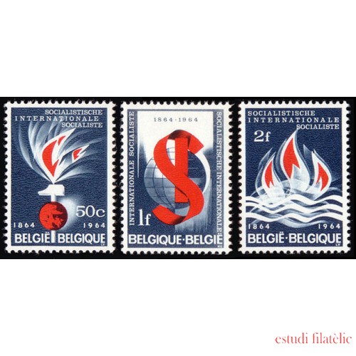 Bélgica - 1290/92 - 1964 Cent. de la internacional socialista Alegorías Lujo