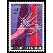 Bélgica - 1314 - 1965 Expo. de diamantes Amberes Mano con diamantes Lujo