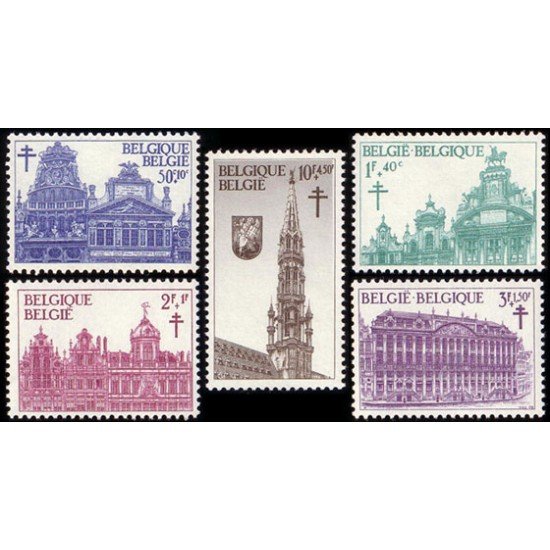 Bélgica - 1354/58 - 1965 Monumentos de la gran plaza de Bruselas Lujo