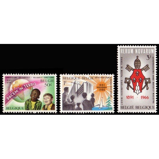 Bélgica - 1360/62 - 1966 75º Aniv. de la enc´clica Rerum Novarum Lujo