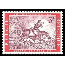 FAU5/S Bélgica Nº 1413 1967 Día del sello Correo a caballo Lujo FAU5/S Bélgica Nº 1413 1967 Día del sello Correo a caballo Lujo
