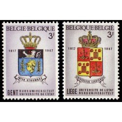 Bélgica - 1433/34 - 1967 150º Aniv. de las Universidades de Lieja y Gante Escudos Lujo Bélgica - 1433/34 - 1967 150º Aniv. de las Universidades de Lieja y Gante Escudos Lujo