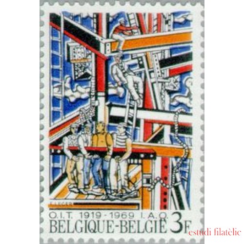 Bélgica - 1497  - 1969 50º Aniv. de la OIT Los constructores cuadro de F.Léger Lujo
