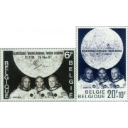 Bélgica - 1508/09 - 1969 El hombre en la luna Armstrong, Collins, Aldrin Lujo