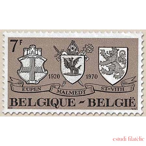 Bélgica - 1566 - 1970 Anexión de Eupen, Malmédy y Saint-Vifh a Bélgica Escudos Lujo