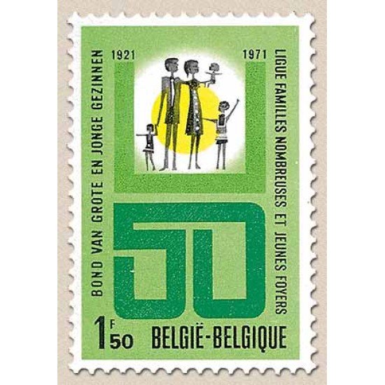 Bélgica - 1601 - 1971 50º Aniv. Liga familias numerosas Lujo Bélgica - 1601 - 1971 50º Aniv. Liga familias numerosas Lujo