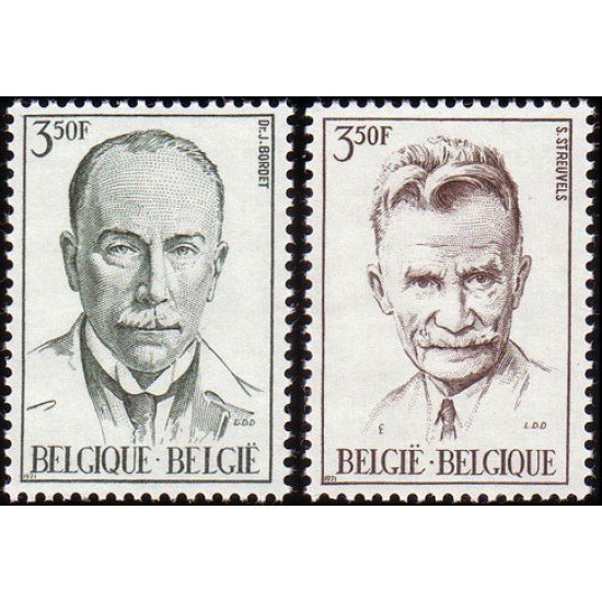 Bélgica - 1603/04 - 1971 Personalidades Lujo Bélgica - 1603/04 - 1971 Personalidades Lujo