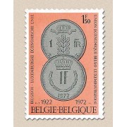 Bélgica - 1616 - 1971 50º Aniv. Unión económica belga-luxemburguesa Monedas Lujo