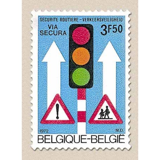 Bélgica - 1617 - 1972 Seguridad vial Semáforo, señales de tráfico Lujo Bélgica - 1617 - 1972 Seguridad vial Semáforo, señales de tráfico Lujo