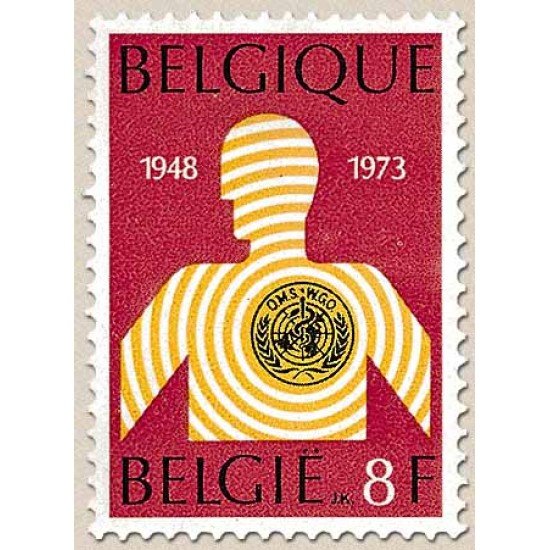 Bélgica - 1657 - 1973 25º Aniv. de la OMS Lujo Bélgica - 1657 - 1973 25º Aniv. de la OMS Lujo