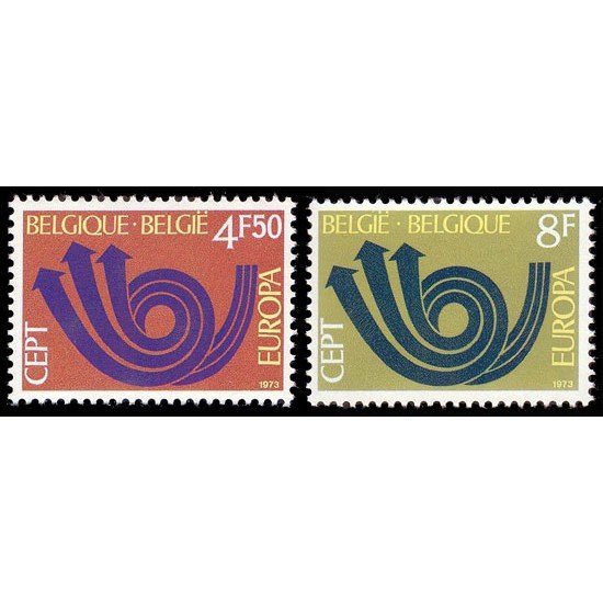 Bélgica - 1661/62 - 1973 Europa Corazón postal Lujo Bélgica - 1661/62 - 1973 Europa Corazón postal Lujo