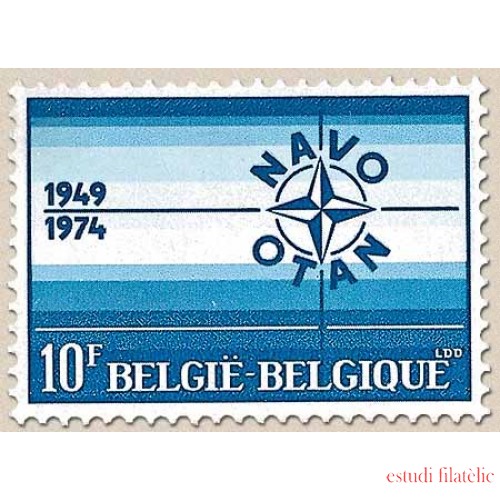Bélgica - 1706 - 1974 25º Aniv. firma del tratado de Atlántico Norte Sigla de la OTAN  Lujo