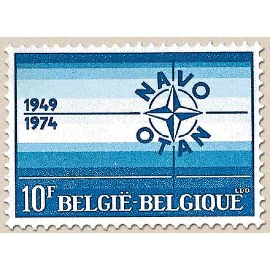 Bélgica - 1706 - 1974 25º Aniv. firma del tratado de Atlántico Norte Sigla de la OTAN Lujo Bélgica - 1706 - 1974 25º Aniv. firma del tratado de Atlántico Norte Sigla de la OTAN Lujo