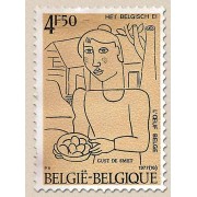 Bélgica - 1863 - 1977 Cuadro de G. de Smet  La campesina con los huevos Lujo