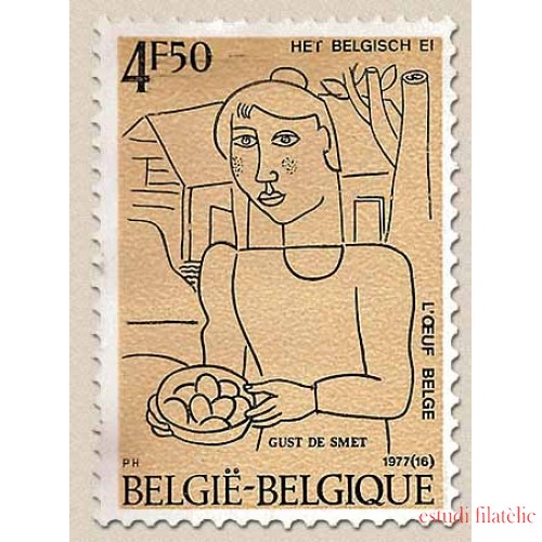 Bélgica - 1863 - 1977 Cuadro de G. de Smet  La campesina con los huevos Lujo