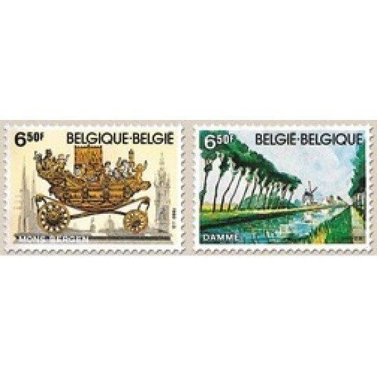 Bélgica - 1976/77 - 1980 Seire turística Paisaje Carruaje Lujo Bélgica - 1976/77 - 1980 Seire turística Paisaje Carruaje Lujo