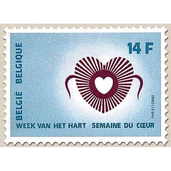 TEN/S Bélgica Nº 1992 1980 Semana del corazón Lujo TEN/S Bélgica Nº 1992 1980 Semana del corazón Lujo