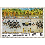 Bélgica - 1994 - 1980 Filatelia de la juventud Didujo de niños Desfile a caballo Lujo