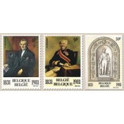 Bélgica - 2001/03 - 1981 150º Aniv. de la Dinastía y el Parlamento Cuadros Estatua Lujo