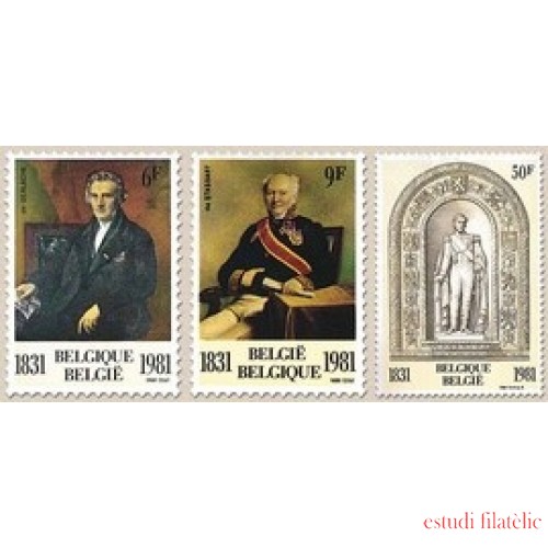 Bélgica - 2001/03 - 1981 150º Aniv. de la Dinastía y el Parlamento Cuadros Estatua Lujo