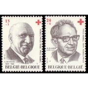 Bélgica Belgium  Nº 2241/42   1987  Sorteo Cruz Roja belga Retratos premios Nobel Lujo