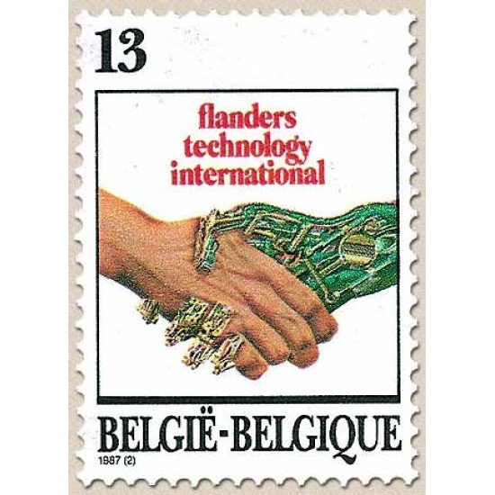 Bélgica - 2243 - 1987 Salón inter. nuevas tecnologías Flandes Emblema Lujo Bélgica - 2243 - 1987 Salón inter. nuevas tecnologías Flandes Emblema Lujo