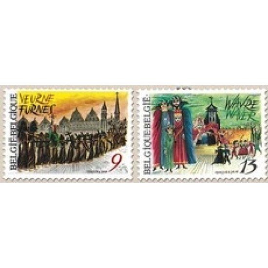 Bélgica - 2249/50 - 1987 Folklore belga Lujo Bélgica - 2249/50 - 1987 Folklore belga Lujo