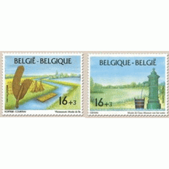 Bélgica - 2582/83 - 1995 Promoción de la filatelia Museos de Bélgica Rio, fuente Lujo Bélgica - 2582/83 - 1995 Promoción de la filatelia Museos de Bélgica Rio, fuente Lujo