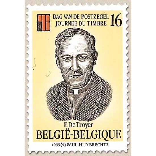 Bélgica - 2596 - 1995 Día del sello Retrato de F. De Troyer Lujo Bélgica - 2596 - 1995 Día del sello Retrato de F. De Troyer Lujo