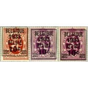 Bélgica - 375/76 - 1933-34 Sellos de 1929-32 Escudos Lujo
